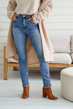 Load image into Gallery viewer, Country Denim Raw Hem Scratched Mum Jean
